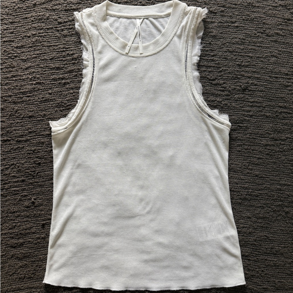 Anthropologie White Tank Top with Elegant Design